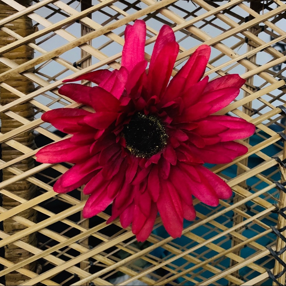 Dark Red Flower Hair Clip